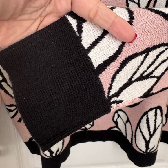 PUFF SLEEVE SWEATER. ANNE KLEIN PULLOVER SWEATER PINK AND JACQUARD. SIZE XL - Picture 9 of 16